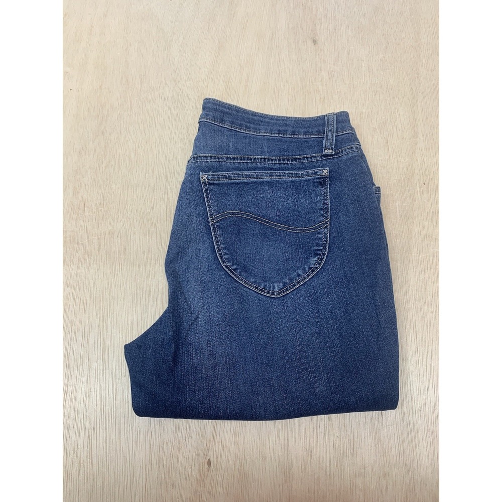 Lee Riders Jeans Women's 14 Approx 34x27 Midrise Straight Leg Dark Blue Denim - Picture 4 of 9